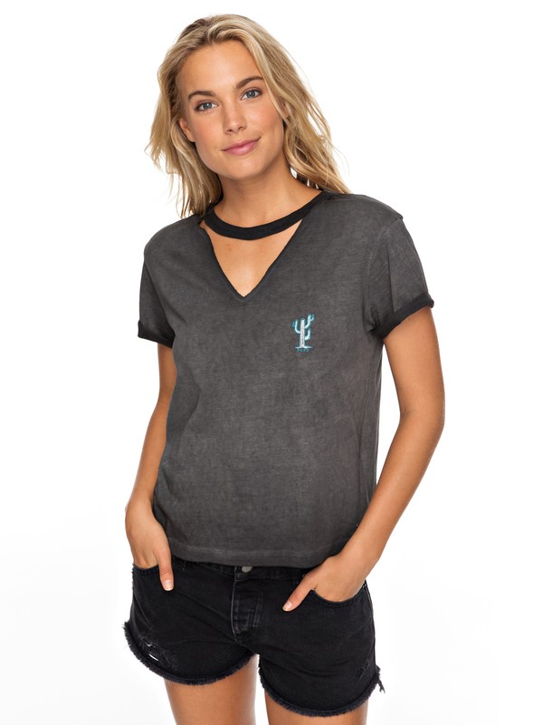 roxy, Fingers Crossed Arizona Motel Tee, ANTHRACITE (kvj0) 0 Fingers Crossed Arizona Motel Tee Black ERJZT04308 Roxy