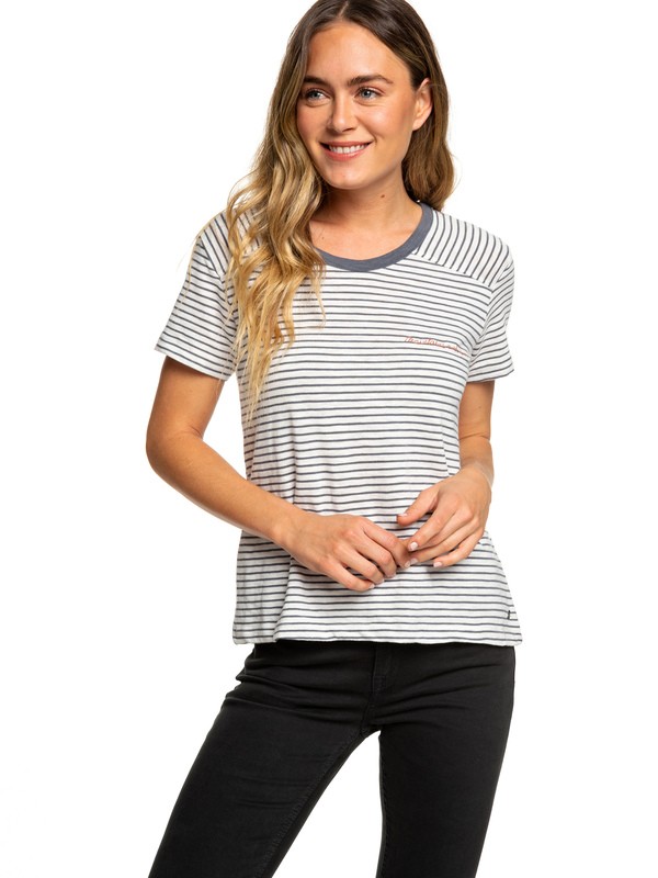 roxy, My Favorite Thing A - Camiseta para Mujer, TURBULENCE THIN STRIPE (kym4) 0 My Favorite Thing A - Camiseta para Mujer Negro ERJZT04335 Roxy