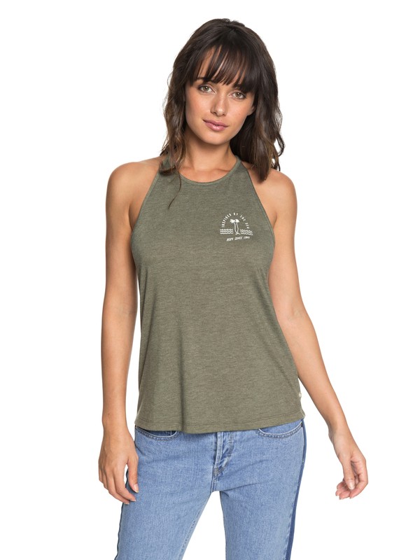 roxy, Sunset Valley Strappy Top, BURNT OLIVE (gpz0) 0 Sunset Valley Strappy Top Green ERJZT04354 Roxy