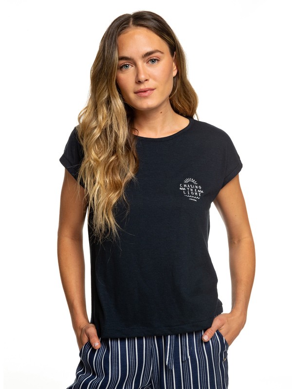 roxy, Eternal Sunset Short Sleeve Top, TRUE BLACK (kvj0) 0 Eternal Sunset Short Sleeve Top Black ERJZT04365 Roxy