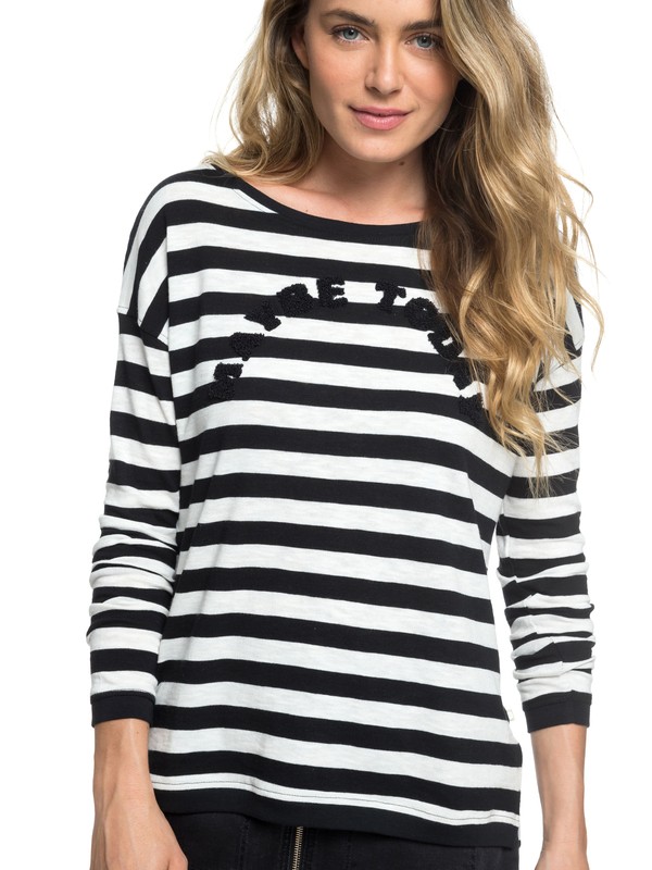 roxy, Constellation Party A Long Sleeve Tee, TRUE BLACK BIG SIMPLE STRIPE (kvj3) 0 Constellation Party A Long Sleeve Tee Black ERJZT04385 Roxy