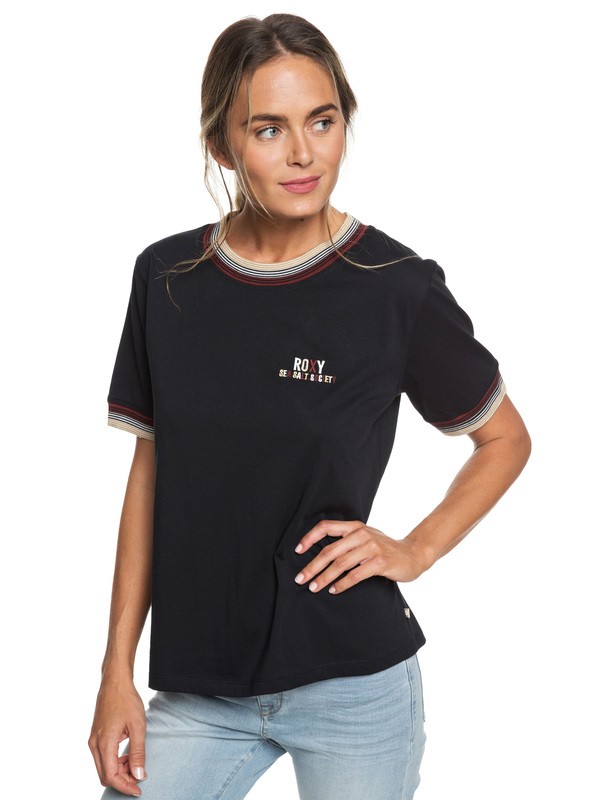 roxy, Tropical Bliss Tee, TRUE BLACK (kvj0) 0 Tropical Bliss Tee Black ERJZT04460 Roxy