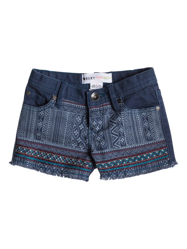 roxy, Girls 2-6 Lisy Patch Shorts, TIBET MIX COMBO DARK DENIM BRQ (brq6) 0 Girls 2-6 Lisy Patch Shorts ERLDS03003 Roxy