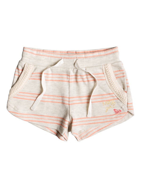 roxy, Girl's 2-6 Mystery Sun Sweat Shorts, METRO HEATHER MUSICAL STRIPES (ten3) 0 Girl's 2-6 Mystery Sun Sweat Shorts Beige ERLFB03058 Roxy