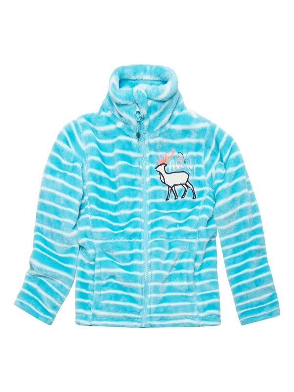 roxy, Girls 2-6 Igloo Zip Up, TEDDY STRIPE_CAPRI (bhq1) 0 Girls 2-6 Igloo Zip Up ERLFT00011 Roxy