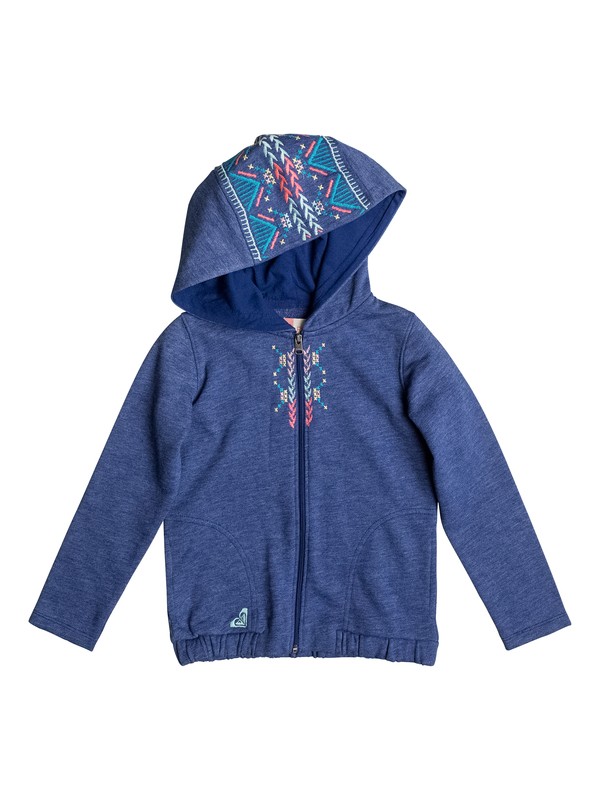 roxy, Girls 2-6 Glacia Tea Zip Hoodie, BLUE DEPTHS HEATHER (btah) 0 Girls 2-6 Glacia Tea Zip Hoodie ERLFT03099 Roxy