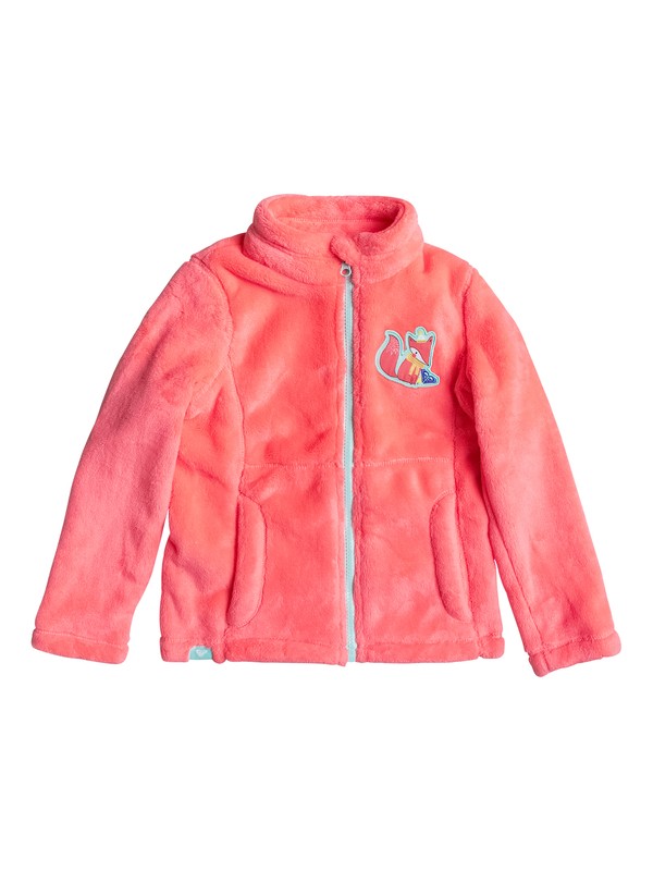 roxy, Girl's 7-14 Igloo Zip-Up Faux Fur Fleece, NEON GRAPEFRUIT (nkn0) 0 Girl's 7-14 Igloo Zip-Up Faux Fur Fleece ERLFT03109 Roxy