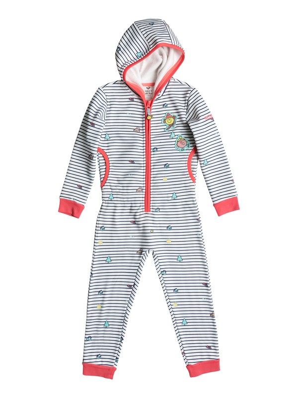 roxy, Cosy Up - Kapuzenoverall, BRIGHT WHITE_LITTLE MISS STRIP (wbb8) 0 Cosy Up - Kapuzenoverall Weiss ERLFT03110 Roxy
