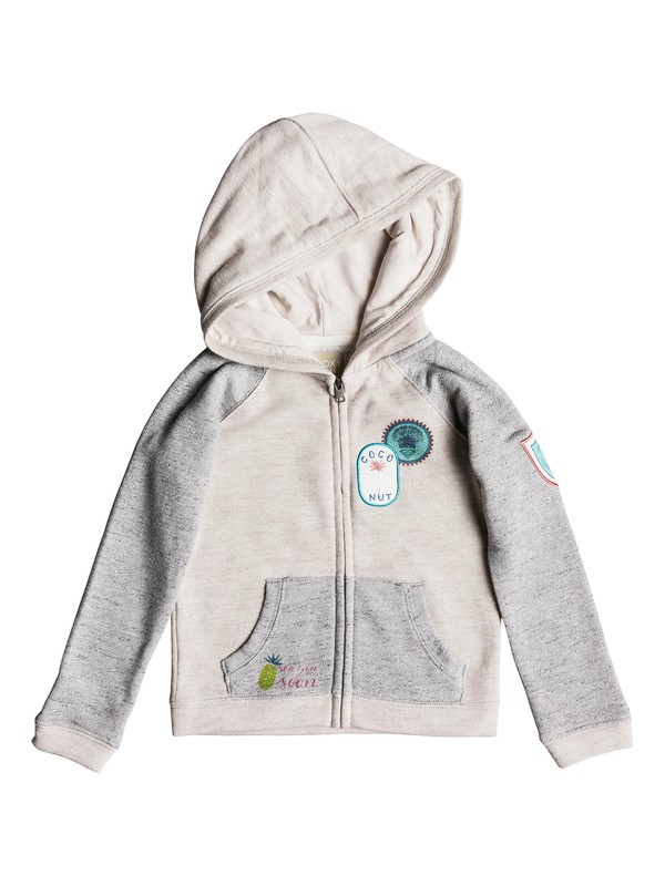 roxy, Girls 2-6 Feeling Better Zip Up Hoodie, METRO HEATHER (tenh) 0 Girls 2-6 Feeling Better Zip Up Hoodie ERLFT03131 Roxy