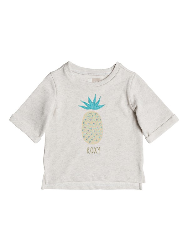 roxy, Girls 2-6 Always Kind Short Sleeve Pullover Sweatshirt, METRO HEATHER (tenh) 0 Girls 2-6 Always Kind Short Sleeve Pullover Sweatshirt Beige ERLFT03133 Roxy