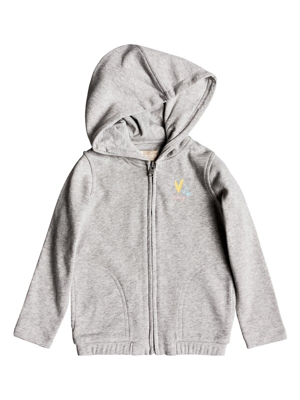 roxy, Girls 2-6 Second Soul Sun Is Calling Zip Up Hoodie, HERITAGE HEATHER (sgrh) 0 Girls 2-6 Second Soul Sun Is Calling Zip Up Hoodie ERLFT03137 Roxy