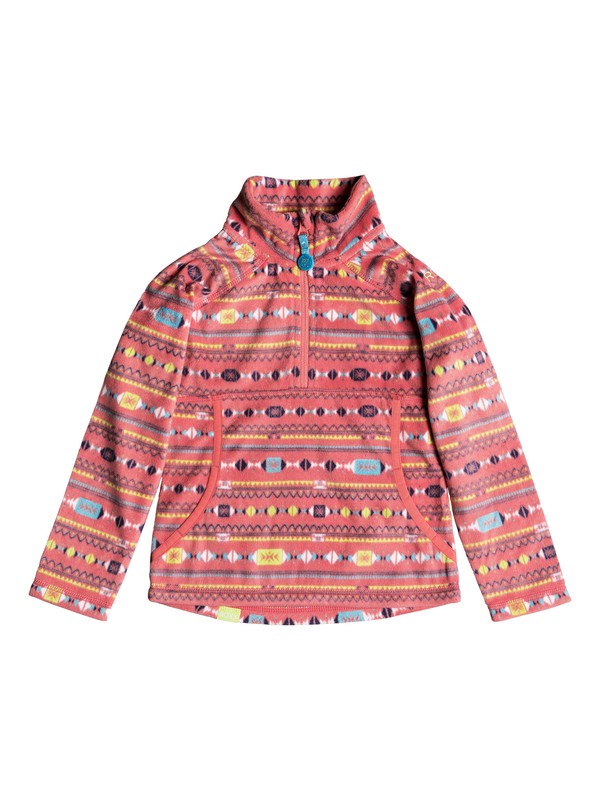 roxy, Girls 2-6 Cascade Technical Half-Zip Fleece, SHELL PINK_INDIE STRIPES (mhg1) 0 Girls 2-6 Cascade Technical Half-Zip Fleece Pink ERLFT03142 Roxy