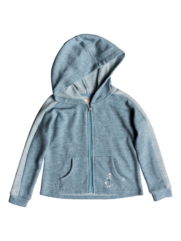 roxy, Girls 2-6 As We Wish Zip Hoodie, STORM BLUE HEATHERED (bmgh) 0 Girls 2-6 As We Wish Zip Hoodie Blue ERLFT03144 Roxy