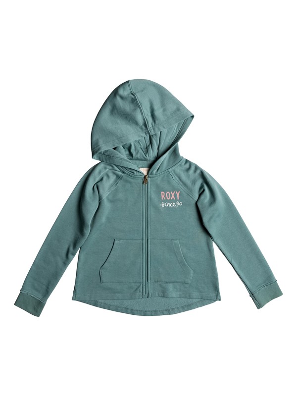 roxy, Girls 2-6 Look Happier School Out Zip-Up Hoodie, TRELLIS (bkw0) 0 Girls 2-6 Look Happier School Out Zip-Up Hoodie Blue ERLFT03154 Roxy