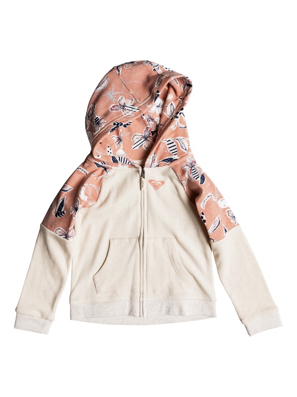 roxy, Girls 2-6 Sky And Sand Zip-Up Hoodie, CORAL ALMOND TRELLIS CLIMB (mgl6) 0 Girls 2-6 Sky And Sand Zip-Up Hoodie ERLFT03156 Roxy