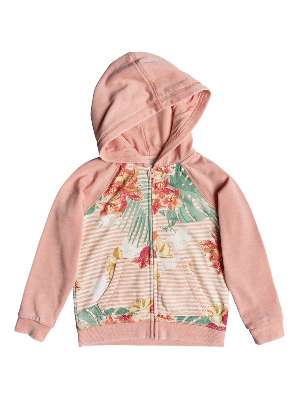 roxy, Girl's 2-6 Banana Pancakes Zip-Up Hoodie, TROPICAL PEACH ULUWATU STRIPE (mdr7) 0 Girl's 2-6 Banana Pancakes Zip-Up Hoodie Pink ERLFT03161 Roxy