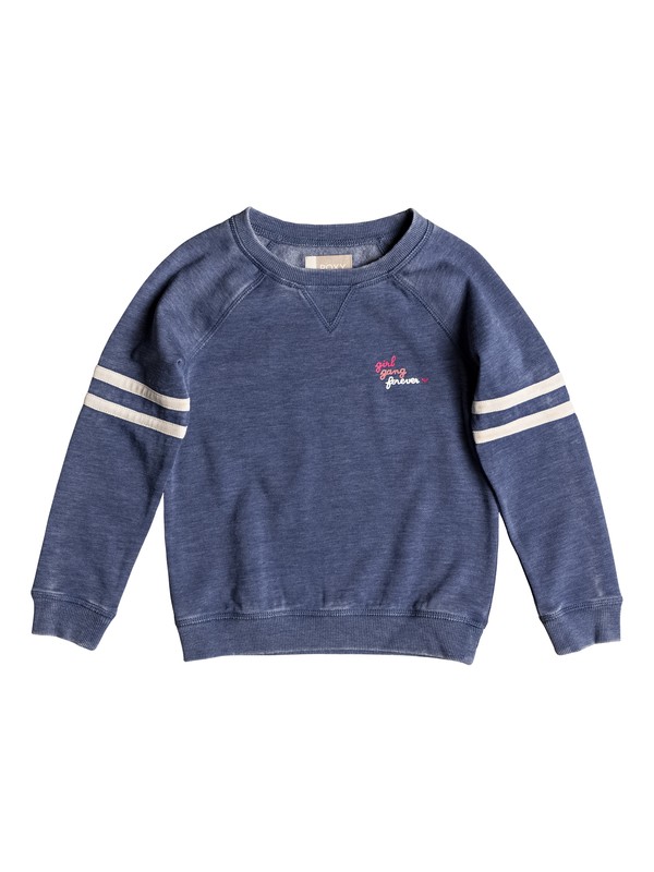 roxy, Girl's 2-6 Up Here Girl Gang Sweatshirt, TRUE NAVY (bpz0) 0 Girl's 2-6 Up Here Girl Gang Sweatshirt Blue ERLFT03169 Roxy