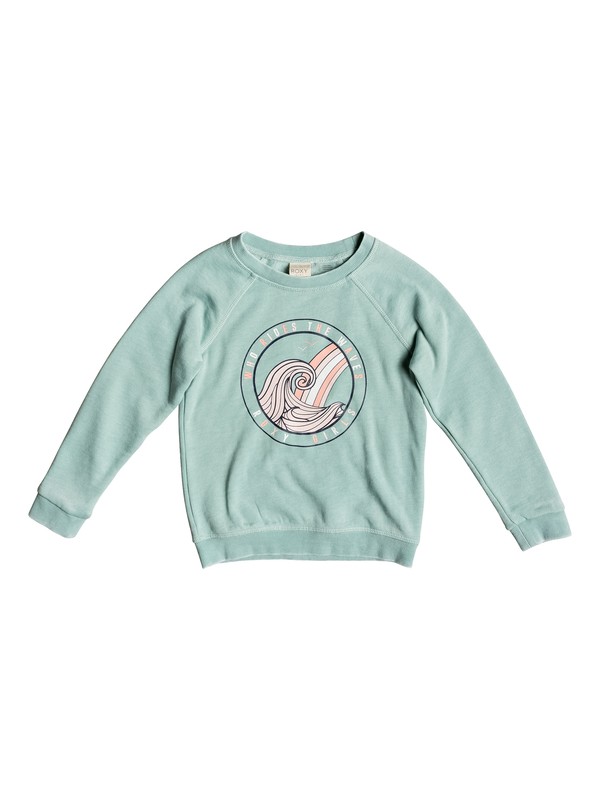 roxy, Girl's 2-6 Because Of You Sweatshirt, AQUIFER (bgw0) 0 Girl's 2-6 Because Of You Sweatshirt Blue ERLFT03170 Roxy