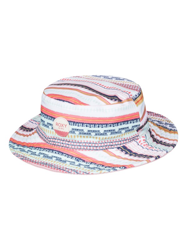 roxy, Girls Hey Cuties Bucket Hat, BRIGHT WHITE LIVIN DREAM STRIP (wbb3) 0 Girls Hey Cuties Bucket Hat ERLHA03035 Roxy