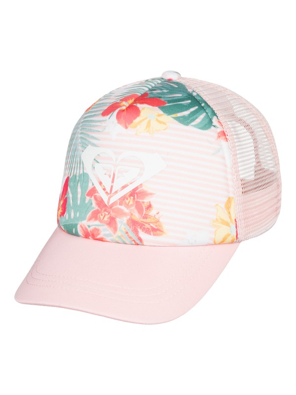 roxy, Girl's 2-6 Sweet Emotion Trucker Hat, SOUFFLE ULUWATU STRIPE SWIM (mfg7) 0 Girl's 2-6 Sweet Emotion Trucker Hat Pink ERLHA03048 Roxy