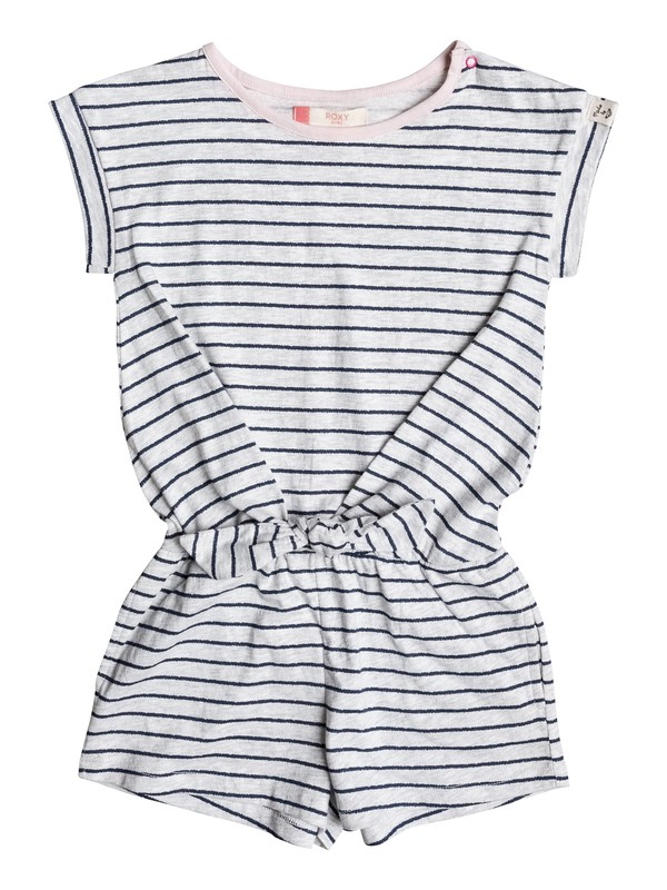 roxy, Girls 2-6 Spark Of Joy Short Sleeve Romper, METRO HEATHER WAVY STRIPE (ten3) 0 Girls 2-6 Spark Of Joy Short Sleeve Romper ERLKD03032 Roxy