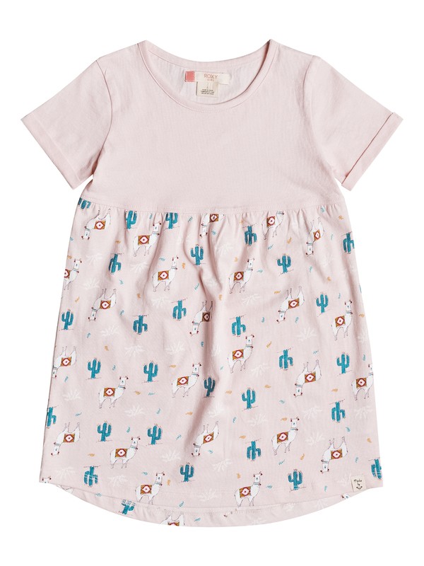 roxy, Girl's 2-6 Thunder Cat Short Sleeve Dress, ROSE QUARTZ PERU TRAVEL (mcs6) 0 Girl's 2-6 Thunder Cat Short Sleeve Dress ERLKD03033 Roxy
