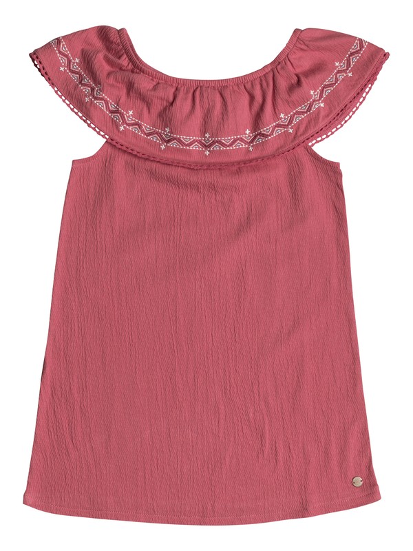 roxy, Girls 2-6 Hippie Heart Off The Shoulder Dress, ROUGE RED (mlj0) 0 Girls 2-6 Hippie Heart Off The Shoulder Dress Pink ERLKD03038 Roxy