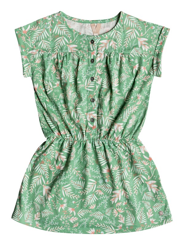 roxy, Girl's 2-6 Peaceful Sounds Short Sleeve Dress, FELDSPAR BANANA SPLIT (gjg6) 0 Girl's 2-6 Peaceful Sounds Short Sleeve Dress Green ERLKD03054 Roxy