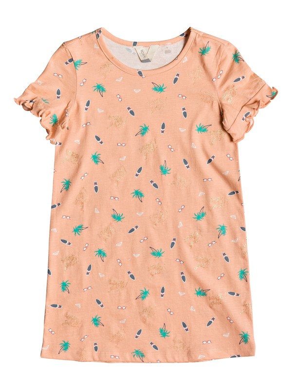 roxy, Girl's 2-6 Second Sun Short Sleeve T-Shirt Dress, SALMON SUMMER HOBBIES (xnnb) 0 Girl's 2-6 Second Sun Short Sleeve T-Shirt Dress Orange ERLKD03064 Roxy