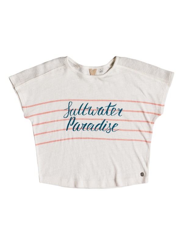roxy, Girls 2-6 Burn Bright Short Sleeve Top, MARSHMALLOW (wbt0) 0 Girls 2-6 Burn Bright Short Sleeve Top White ERLKT03057 Roxy