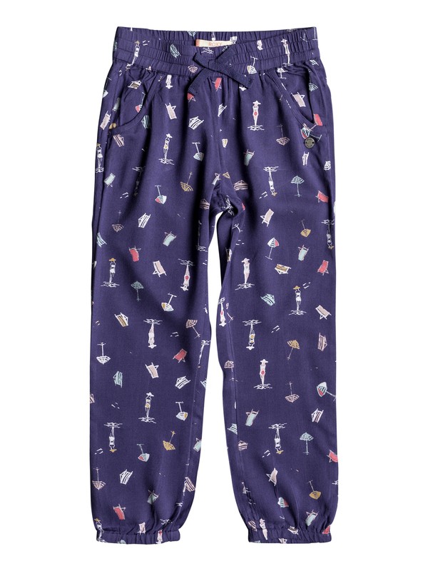 roxy, Girl's 2-6 Calm Skies Beach Pants, DEEP COBALT ON THE BEACH (bre7) 0 Girl's 2-6 Calm Skies Beach Pants Blue ERLNP03023 Roxy