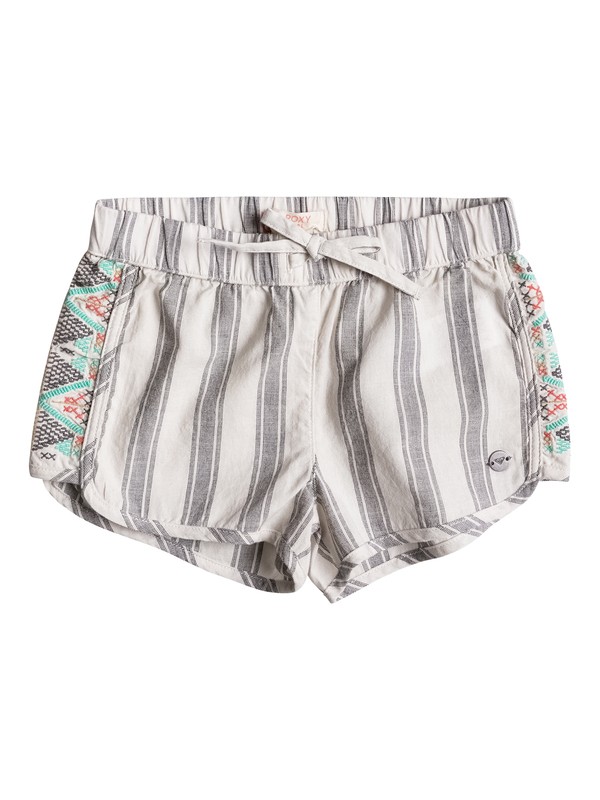 roxy, Girls 2-6 Eyes Storm Striped Shorts, MARSHMELLOW (wbt0) 0 Girls 2-6 Eyes Storm Striped Shorts ERLNS03010 Roxy