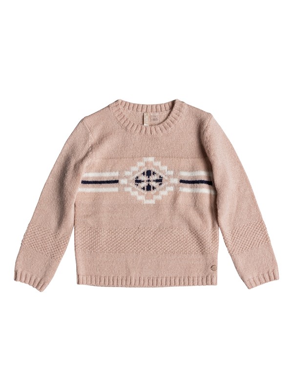 roxy, Girls 2-6 Across The Sky Sweater, PEACH WHIP (mek0) 0 Girls 2-6 Across The Sky Sweater Pink ERLSW03021 Roxy