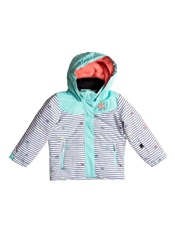 roxy, Anna Little Miss - Snow Jacket for Girls 2-7, BRIGHT WHITE_LITTLE MISS STRIP (wbb8) 0 Anna Little Miss - Snow Jacket for Girls 2-7 White ERLTJ03006 Roxy