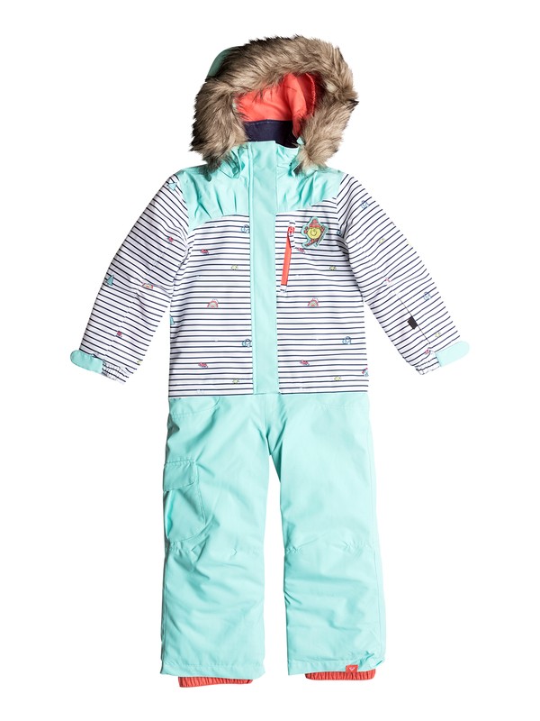 roxy, Paradise Little Miss - Snow Suit for Girls 2-7, BRIGHT WHITE_LITTLE MISS STRIP (wbb8) 0 Paradise Little Miss - Snow Suit for Girls 2-7 White ERLTS03003 Roxy