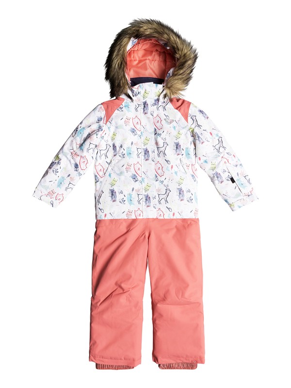 roxy, Girl's 2-6 Paradise Snow Suit, BRIGHT WHITE_ANIMALS PARTY (wbb9) 0 Girl's 2-6 Paradise Snow Suit White ERLTS03004 Roxy