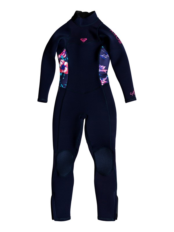 roxy, Girl's 2-6 3/2mm Syncro Series Back Zip FLT Wetsuit, BLUE RIBBON (bsn0) 0 Girl's 2-6 3/2mm Syncro Series Back Zip FLT Wetsuit Blue ERLW103000 Roxy