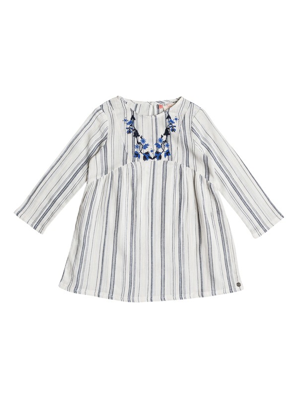 roxy, Girl's 2-6 Moon Magic And You Long Sleeve Dress, MARSHMALLOW TRANSAT STRIPE (wbt2) 0 Girl's 2-6 Moon Magic And You Long Sleeve Dress ERLWD03035 Roxy