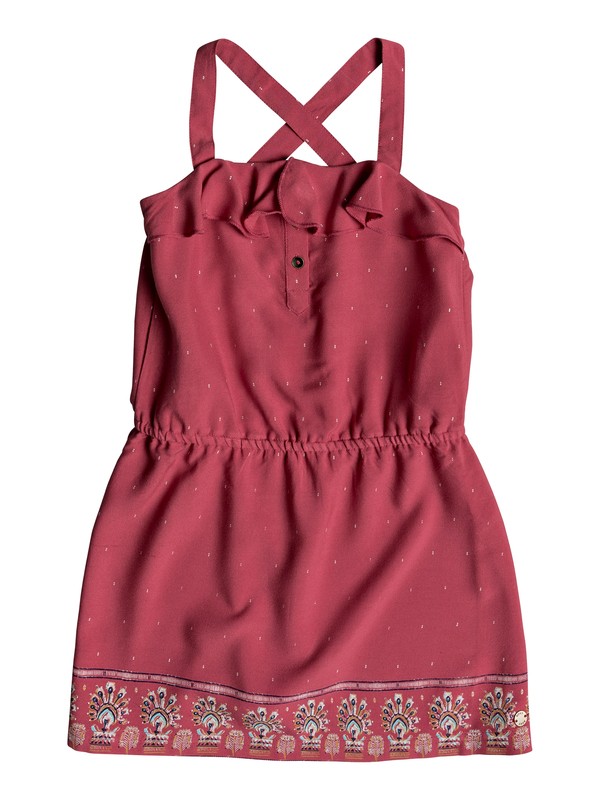 roxy, Girls 2-6 Everlasting Happiness Strappy Dress, HOLLY BERRY PERFECT WAVE BORDE (mmt9) 0 Girls 2-6 Everlasting Happiness Strappy Dress Pink ERLWD03042 Roxy