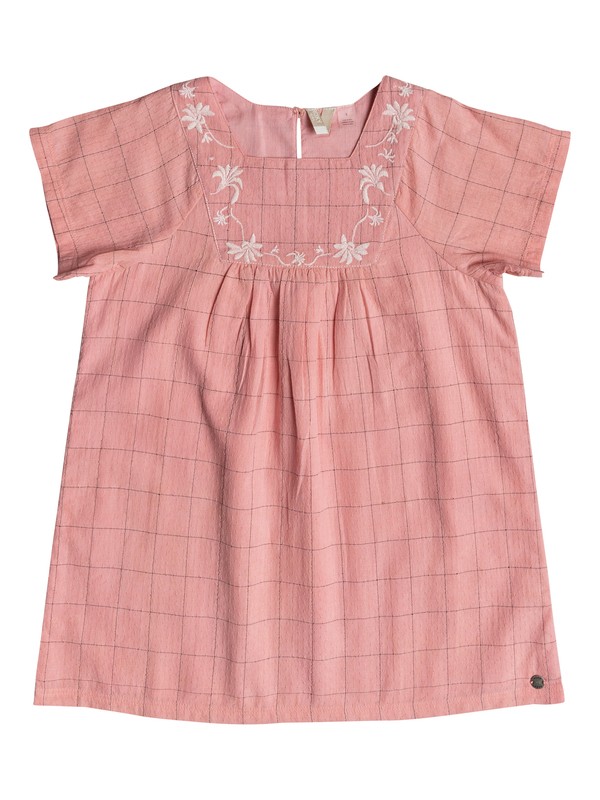 roxy, Girls 2-6 Precious Butterfly Short Sleeve Dress, PEACHES N CREAM SIMPLE PLAID (mey1) 0 Girls 2-6 Precious Butterfly Short Sleeve Dress Pink ERLWD03045 Roxy