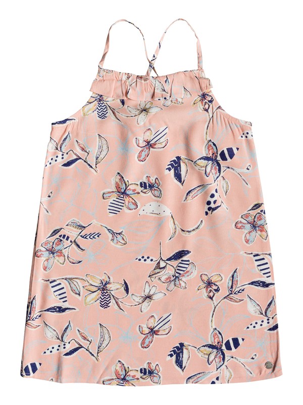roxy, Girls 2-6 Pursuit Of Happiness Strappy Dress, CORAL ALMOND TRELLIS CLIMB (mgl6) 0 Girls 2-6 Pursuit Of Happiness Strappy Dress Pink ERLWD03046 Roxy