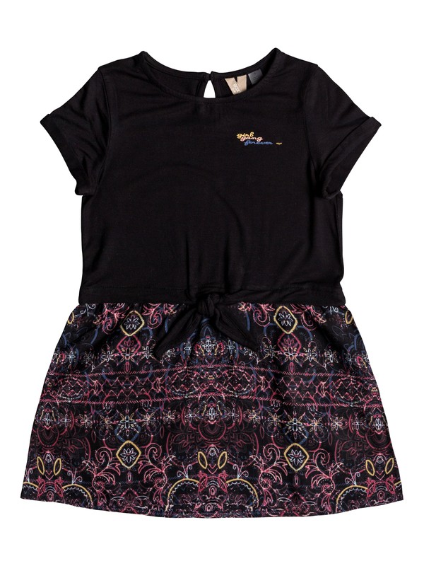 roxy, Vestido de Manga Corta Pretty Forest, TRUE BLACK NIGHTLIGHTS (kvj1) 0 Vestido de Manga Corta Pretty Forest Negro ERLWD03049 Roxy