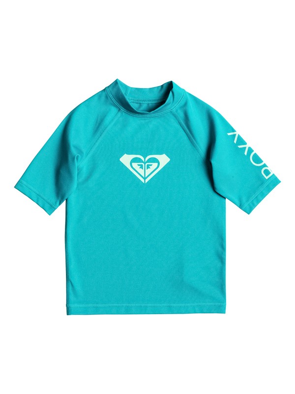 roxy, Girls 2-6 Whole Hearted Short Sleeve Rashguard, DARK JADE (bny0) 0 Girls 2-6 Whole Hearted Short Sleeve Rashguard ERLWR03005 Roxy