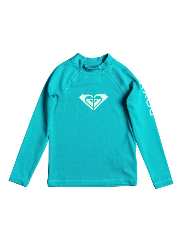 roxy, Girl's 2-6 Whole Hearted Long Sleeve UPF 50 Rashguard, DARK JADE (bny0) 0 Girl's 2-6 Whole Hearted Long Sleeve UPF 50 Rashguard ERLWR03006 Roxy