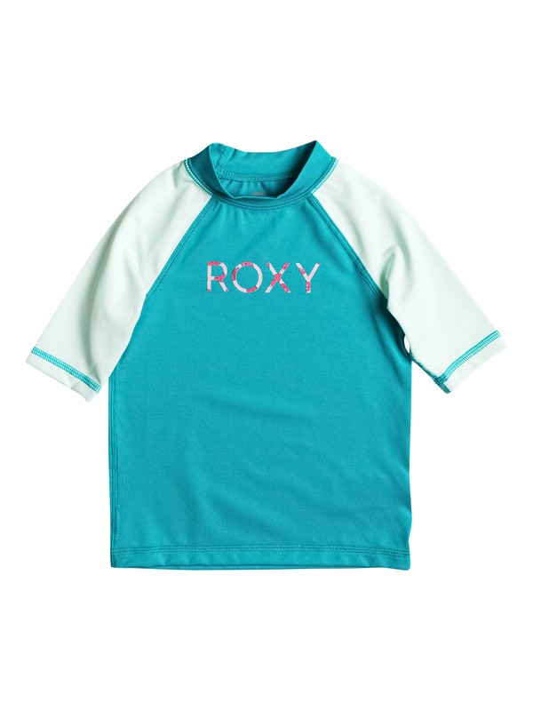 roxy, Girls 2-6 Sail Away Short Sleeve Rashguard, DARK JADE/SOOTHING SEA (xbbb) 0 Girls 2-6 Sail Away Short Sleeve Rashguard ERLWR03007 Roxy