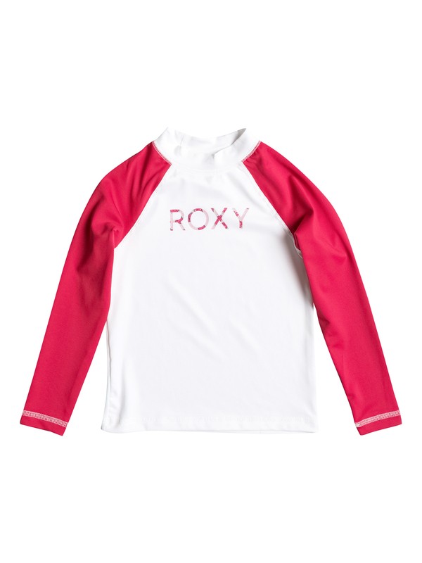 roxy, Girls 2-6 Sail Away Long Sleeve Rashguard, BWHITE/TOMATO RED (xwwr) 0 Girls 2-6 Sail Away Long Sleeve Rashguard ERLWR03008 Roxy