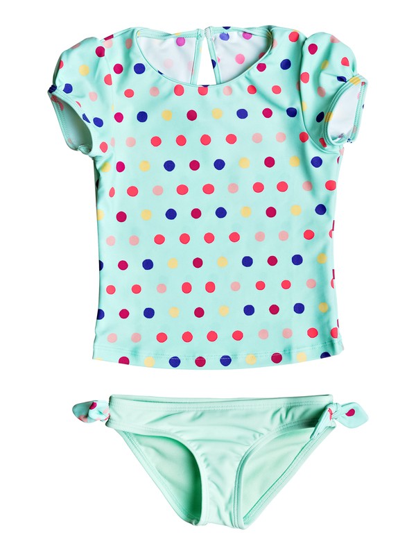 Rainbow Dots - Cap Sleeve Rash Vest ERLWR03033 0 Girls 2-6 Rainbow Dots Cap Sleeve Rashguard Set ERLWR03033 Roxy