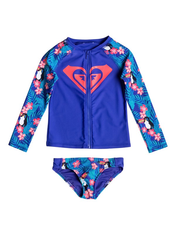 Little Tropics - Long Sleeve Rash Vest Set ERLWR03035 0 Girls 2-6 Little Tropics Long Sleeve Rashguard Set ERLWR03035 Roxy
