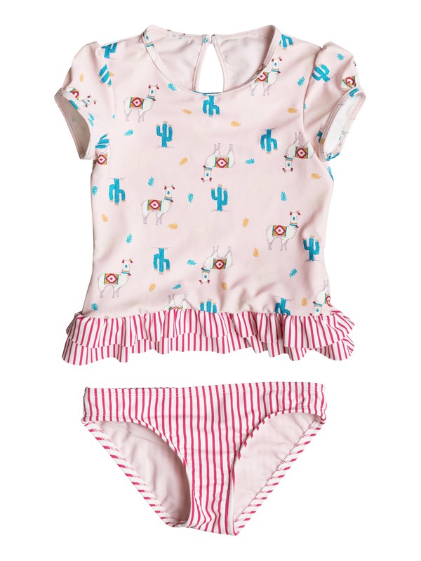 CUTE TRAVEL FASHION LYCRA S/S ERLWR03047 0 Girls 2-6 Cute Travel Short Sleeve Rashguard Set ERLWR03047 Roxy