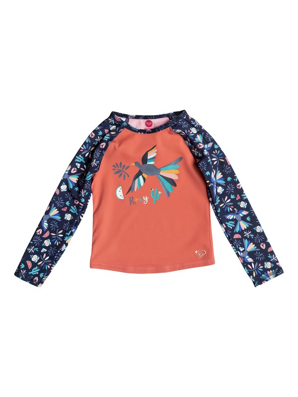 roxy, Girl's 2-6 Roxy Birdy Long Sleeve Rashguard, DRESS BLUE BIRD IN THE SKY (btk6) 0 Girl's 2-6 Roxy Birdy Long Sleeve Rashguard Blue ERLWR03064 Roxy